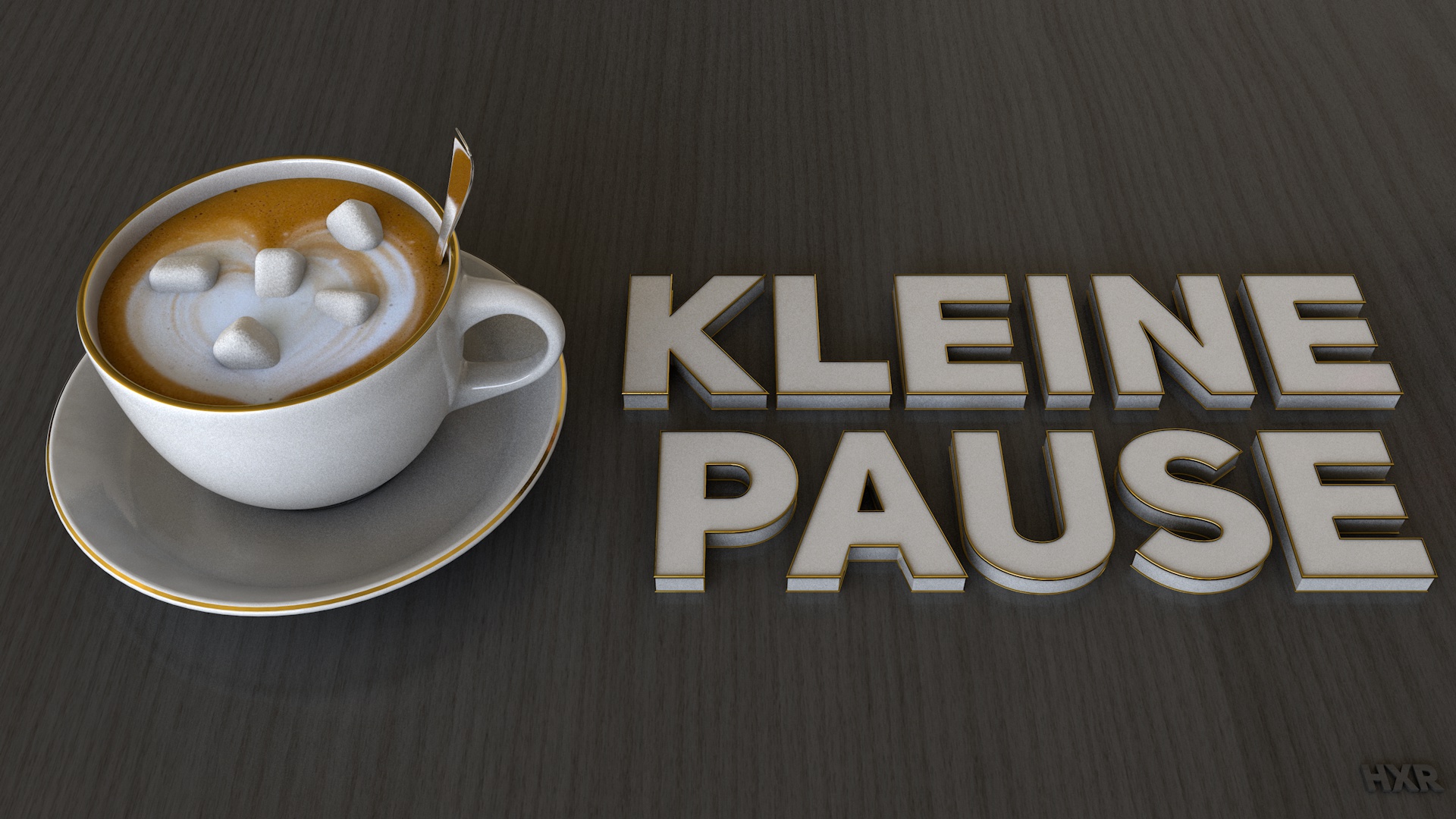 3D-Rendering einer Figur in Pause-Pose